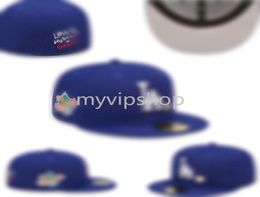 2023 Men039s Fashion Hip Hop Classic Royal Blue Color Flat Peak Full Size Closed Caps Baseball Sports All Team Fitted Hats In S3820520