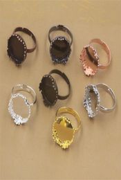 BoYuTe 20Pcs 15MM Cabochon Ring Base Setting 7 Colors Plated Adjustable Ring Blanks Bezel Tray Diy Jewelry Making7085941