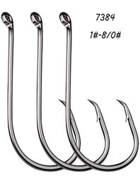 200 Pieces Lot 180 7384 Crank Hook High Carbon Steel Barbed Hooks Fishhooks Asian Carp Fishing Gear WEI11099679