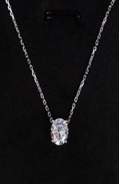 S925 silver one diamond pendant necklace in platinum Colour for women wedding Jewellery gift have stamp box PS48153145136