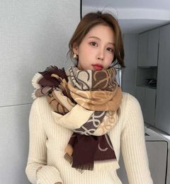 Scarves Scarf women039s simple and versatile decoration in winter South Korea039s double sided wide shawl dualuse cashmere 5767370