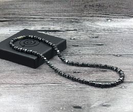 New Black Vintage Magnetic Hematite Beaded Energy Healing Therapy Healthy Necklace for Men and Women HN0227474705