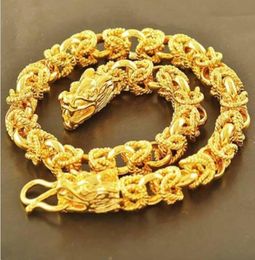 Jewelry 18K Gold Plated wristband charm chain Cool Dragon mens bracelets4418196