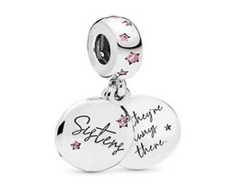 925 Sterling Silver Dangle Charm 1Pcs New Sister Forever Letters Pendant Beads Bead Fit Charms Bracelet DIY Jewellery Accessories8972398