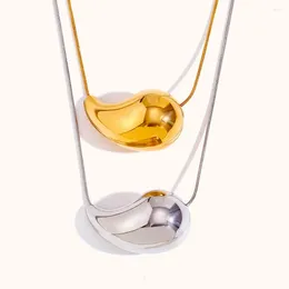 Chains Three-dimensional Water Drop Retro Necklace Glossy Exaggerated Personality Large Tear Party Jewellery Birthday Gifts
