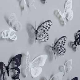 36pcs 3d Crystal Butterfly Wall Stickers New Year Christmas Home Decor Creative Butterflies with Diamond Party Decoration