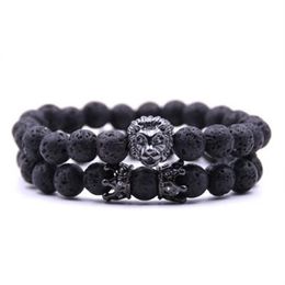 2PCS set bead Charm bracelet buddha bracelets paracord natural stone lion bracelet men pulseras hombre bracciali uomo mens bracele301G