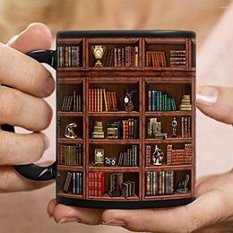 Mugs Coffee Mug With C Handle Stylish Ceramic Cup For Enthusiasts Bookshelf