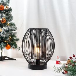 Table Lamps Metal Cage Lamp Decorative Cordless Large Battery With USB Power Connection For Garden Living Room Wedding Party