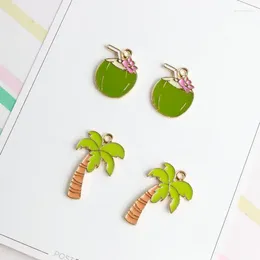 Charms 10pcs Coconut Tree Alloy Charm Necklace Pendants Jewellery Crafts Wholesale