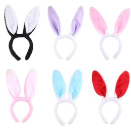 Headbands Cute Fluffy Rabbit Ears Headband For Women Halloween Easter Cosplay Hairband Headwear Female Bunny Hair Accessories gift