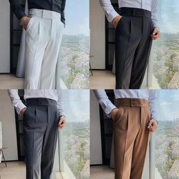 Men's Suits Men Pants Spring Autumn Lightweight Suit Vintage High Waist Slim Fit Business Style Trousers With Soft