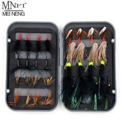 MNFT 32PcsBoxed Black Brown Dry Flies Fly Fishing Lure Woolly Bugger Streamer Trout Nymph Lures Carp Artificial Fish Bait 2010318325763