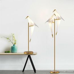 European Design Bird Paper Floor Lamp Postmodern Bedroom Bedside Living Room Sofa Vertical Table Lamps326T