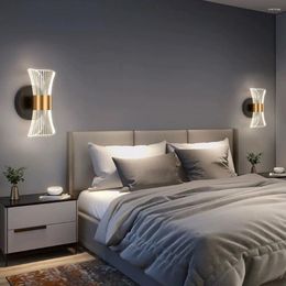 Wall Lamp Modern Led Lights For Living Room Bedroom Nightstand Foyer Entrance Hallway Gold Gloss Crystal Sconoce