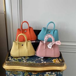Wholesale Top Original Hremmss Party Garden tote bags online shop Mini garden bag Leather body small Cow leather handbag New color shoulder Have Real Logo