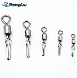 Rompin 50pcslot Swivel with side line clip fishing tackle fishhooks fishing connector fishing swivels with snap size 2 4 6 8 106771580