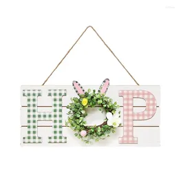 Decorative Flowers Wooden Hanging Pendant Letter Sign Easter Decorations For Farmhouse Home