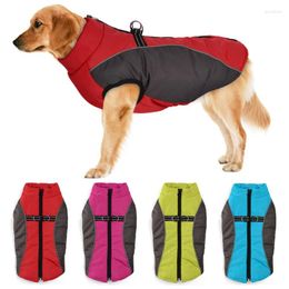 Dog Apparel Pet Clothes For Big Dogs Autumn Winter Warm Jacket Coat Large Waterproof Reflective Vest Golden Labrador Retriever Costume