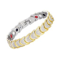 New Design Moon Chain Magnetic Bracelet Radiation protection Copper Link chain Energy Magnets Charm Bracelets bangle Wristband W4090655