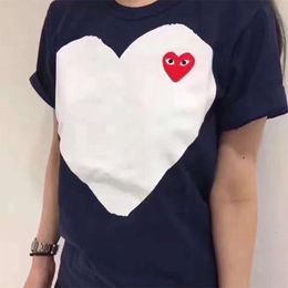 Chao brand T-shirt Chuanjiu play love pure cotton short sleeve embroidery small red heart male and female couple parent-child outfit Baoling02