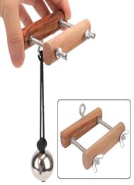 Cockrings Testicle Crusher Wooden Adult Products Scrotum Pendant Ball Stretcher Metal Penis Rings Clamp Male Training9362588