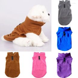 Dog Apparel Pet Vest Fleece Solid Colour Warm Comfortable Casual Universal Skin-friendly Sweater Coat With Leash Ring For Small Dogs Cat