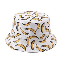 Panama Bucket Hat Men Women Summer fruit Bucket Cap Banana Print Yellow Hat Bob Hat Hip Hop Gorros Fishing Fisherman Cap71412137916813