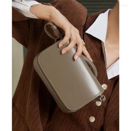 Evening Bags 2023 Small Square Bag Women's Genuine Leather Crossbody Phone Ladies High End Fashion Versatile One Shoulder Handbag