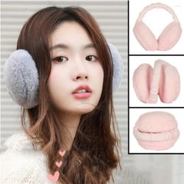 Berets Winter Thicken Ear Warm Protector Outdoor Cycling Windproof Earmuffs Solid Color Soft Plush Muffs Unisex Foldable Warmer