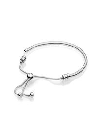 Authentic 925 Sterling Silver Hand rope Bracelets for Adjustable size Women Wedding Gift Jewellery Bracelet6641604