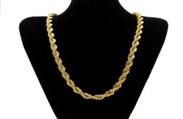 10mm Thick 76cm Long Rope ed Chain 24K Gold Plated Hip hop Heavy Necklace For mens256W5255814