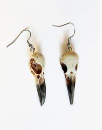 Dangle Chandelier Mini Raven Crow Skull Earrings 3D Resin Bird Skul JewelryDangle6762297