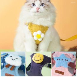 Dog Collars Harness For Small Medium Dogs Cat Adjustable Vest Traction Rope Puppy Cute Chest Strap Kitten Clothes Pet Accessories