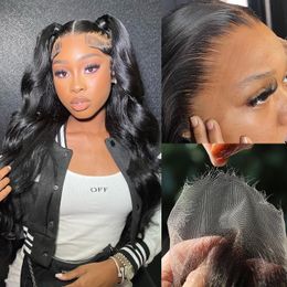 Body Wave Human Hair Ultra-thin HD Wigs 4x4 5x5 6x6 7x7 13x4 13x6 Swiss Lace Bleach Knots Pre Plucked Natural Hairline For Black Women