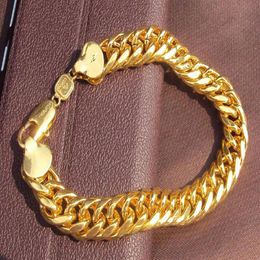 Big Miami Cuban Link BRACELET Thick 25mil G F Solid Gold Chain Luxurious Heavy3227