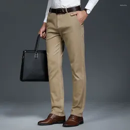 Men's Suits 2023 Slim Long Length Trousers Male Autumn High Quality Classic Solid Colour Business Casual Wear Formal Suit Pant H77