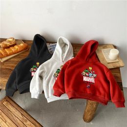 Christmas girls red hoodies kids cartoon letter printed log sleeve sweatshirt 2024 spring children jumper Z6001