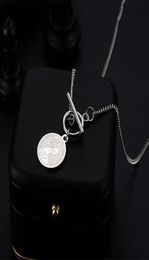 Pendant Necklaces Harajuku Hip Hop Earth Cool Round Brand Portrait Necklace Ins Cold Wind Stainless Steel Square OT Buckle6241082