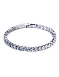 Charm Bracelets 4mm Cubic Zirconia Tennis Bracelets For Women Iced Out Chain Silver Colour Bracelet Men5577619