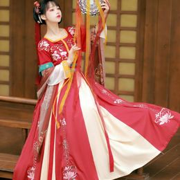 Ethnic Clothing Elegant Chinese Women Hanfu Costume Fairy Cosplay Performance Dance Dress Party Outfit Blue Red Sets for Womens 231212