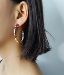 Big Size Exaggerated Irregular Multicoloured Crystal Earrings for Women Baroque Geometric Earring Jewellery Brinco8480177