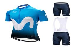 Summer sky blue M short sleeve Cycling Jersey Set MTB Breathable and quickdrying Cycling Clothing Strap suit7793917