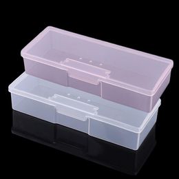 Plastic Transparent Nail Manicure Tools Storage Box Nail Dotting Drawing Pens Buffer Grinding Files Organizer Case Container Box271G