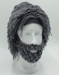 NaroFace Handmade Knitted Men Winter Crochet Moustache Hat Beard Beanies Face Tassel Bicycle Mask Ski Warm Cap Funny Hat Gift New C8341879