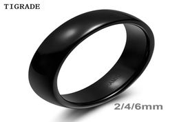 246mm Black Brushed Fashion Ceramic Ring Women Men Wedding Rings Engagement Band Female Jewelry bague Plus Size 4148420577