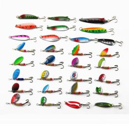 30pcsset Spinner Baits Spoon Fishing Bait Lure Kit Sets 47 Swim Lure Bait for Outdoor Big fish Easy For Fishing7779720