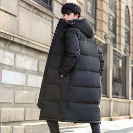 Men's Trench Coats White Duck Down Long Jacket For Couples Knee Length Top Korean Cut Development Autumn/winter 2023