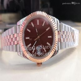 12 Style 41mm Watches Men's Everose Rose Gold Watch Jubilee Bracelet Men BP 2813 Movement Chocolate Brown Wimbledon Crystal L248G