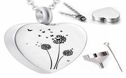 Butterfly cremation Jewellery pendant three dandelion bouquet souvenir necklace to commemorate mom and dad9872169